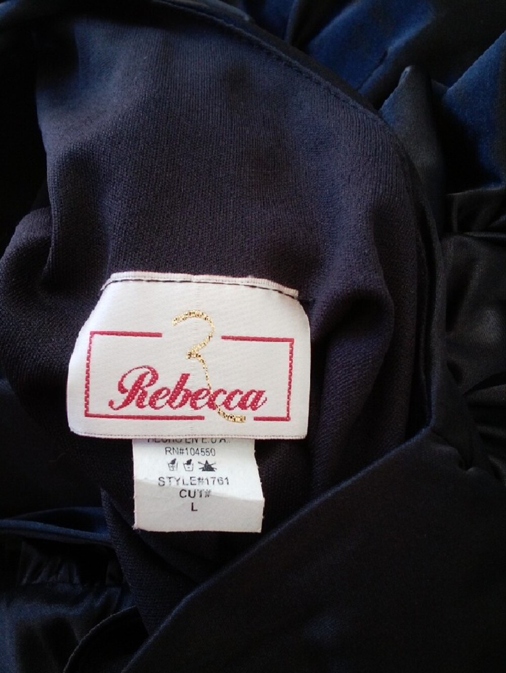 REBECCA Black Halter Ruched Evening Gown - Picture 3 of 4